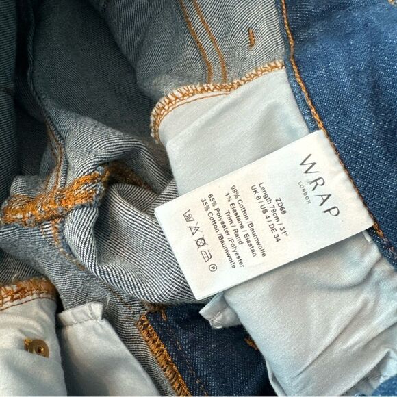 Wrap London Wide Leg Cotton Jeans Blue Denim U.S. Size 4 - Picture 8 of 15